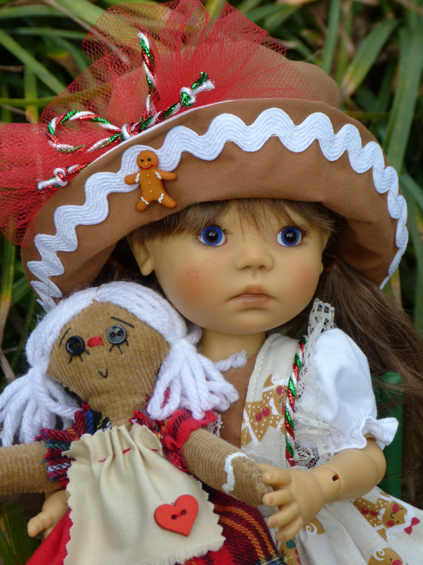 Gingerbread Girl Outfit Handmade to fit 11 Inch Dumpling Meadowdoll