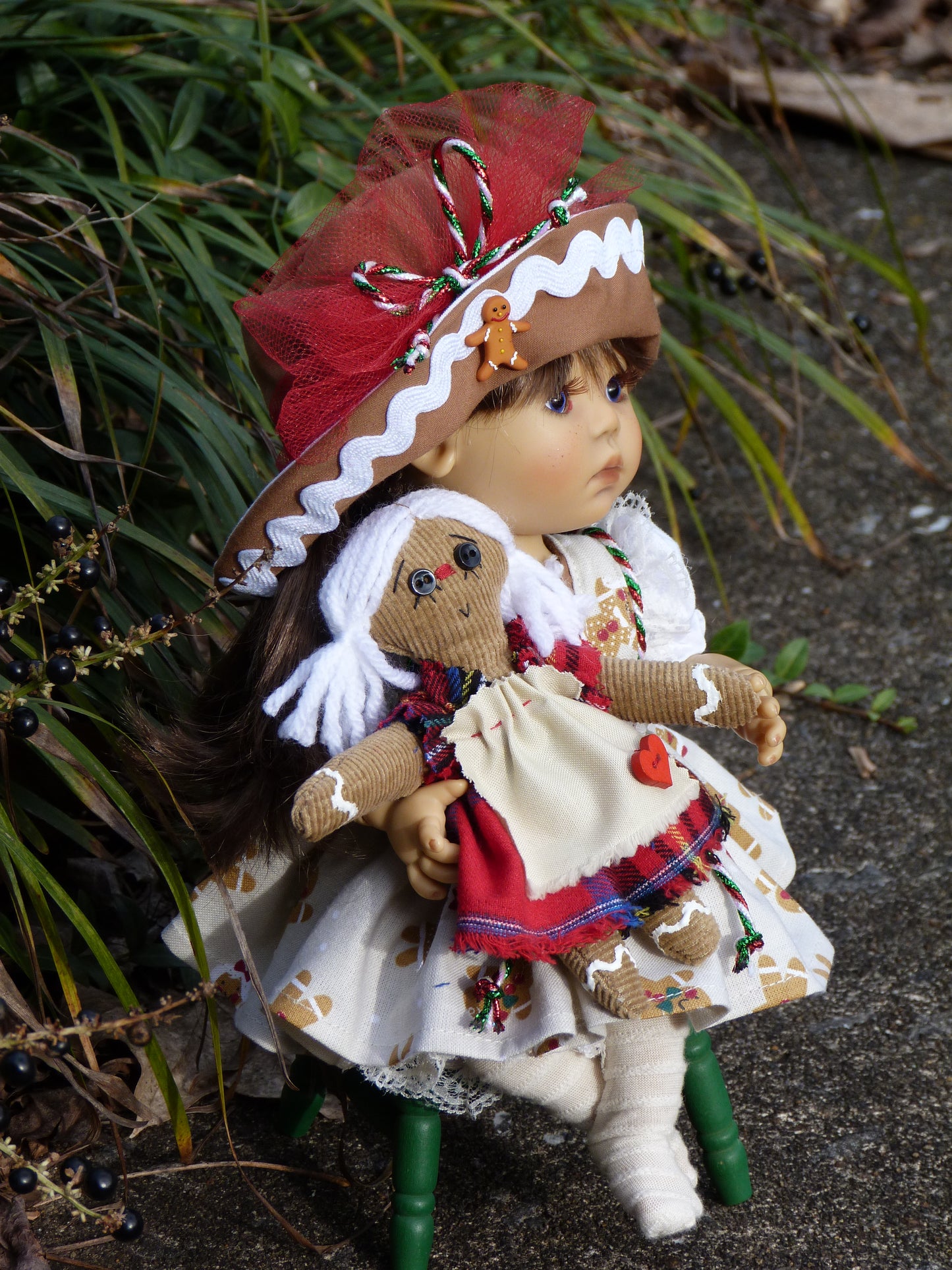 Gingerbread Girl Outfit Handmade to fit 11 Inch Dumpling Meadowdoll