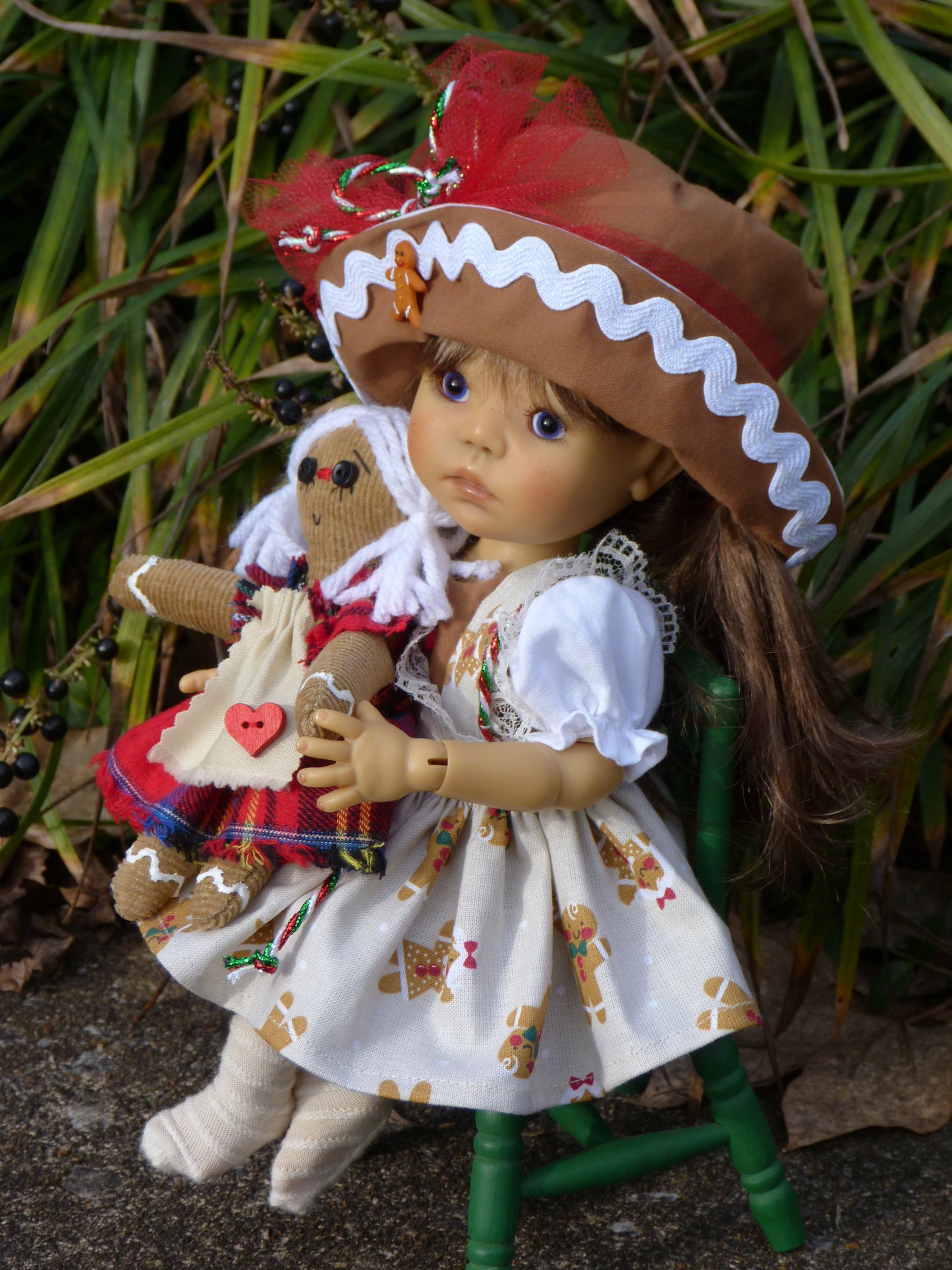 Gingerbread Girl Outfit Handmade to fit 11 Inch Dumpling Meadowdoll