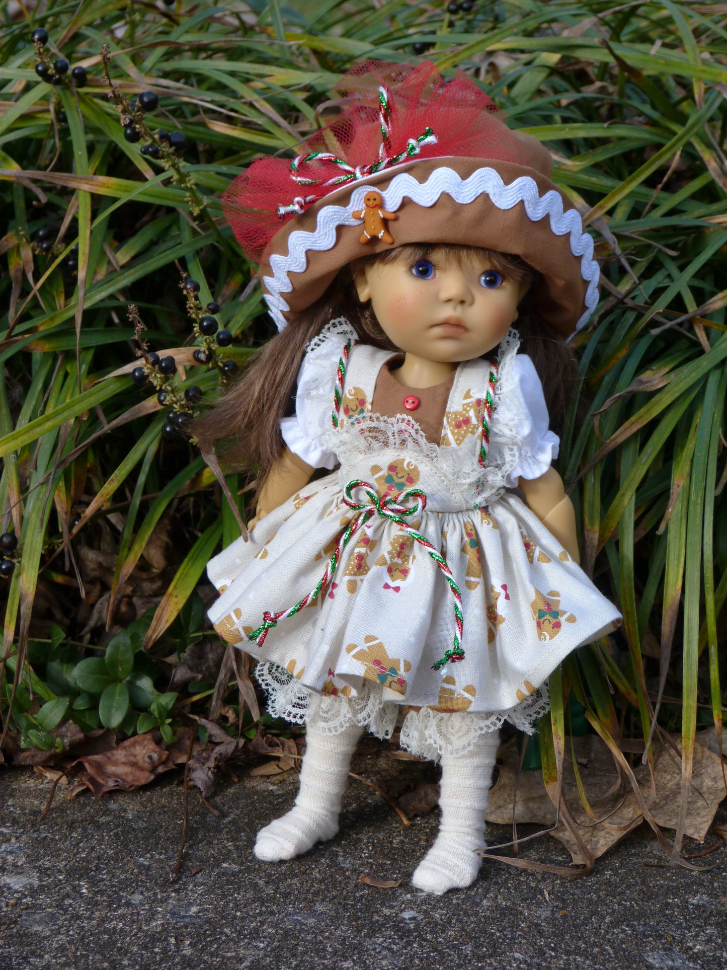 Gingerbread Girl Outfit Handmade to fit 11 Inch Dumpling Meadowdoll
