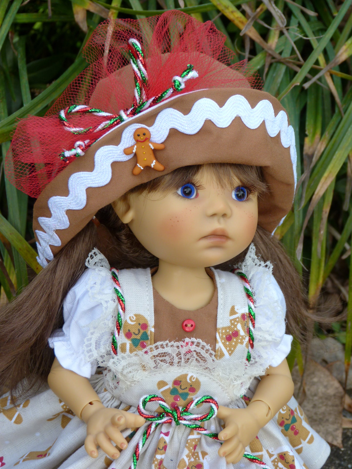 Gingerbread Girl Outfit Handmade to fit 11 Inch Dumpling Meadowdoll