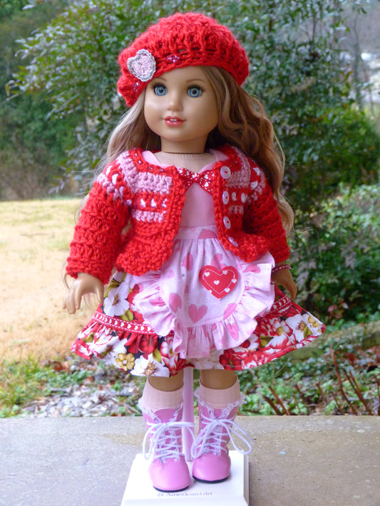 Valentine Outfit for 18 Inch American Girl Doll