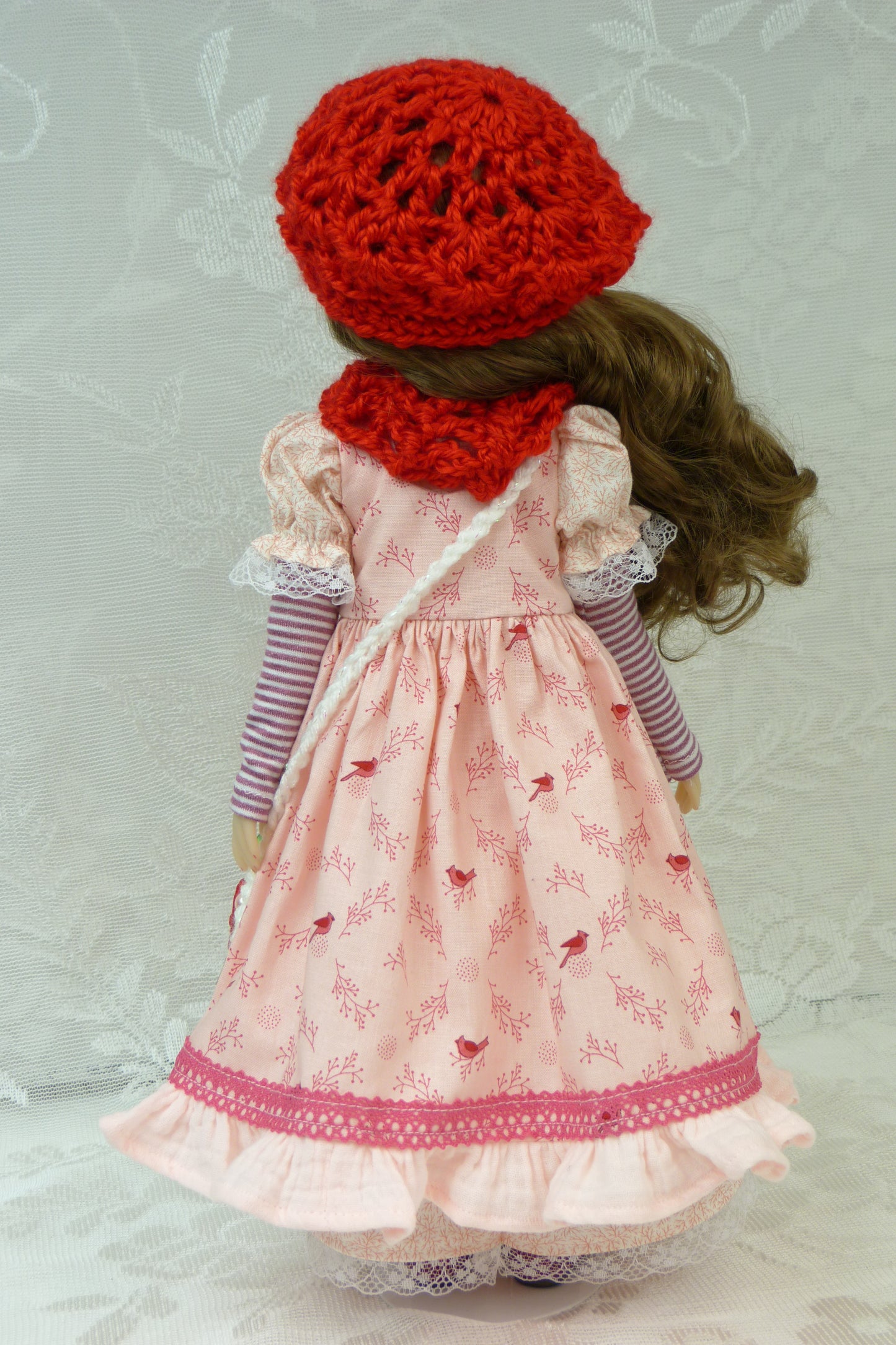 "Cardinals and Roses" Outfit for Ruby Red Fashion Friends 14.5 Inch Doll