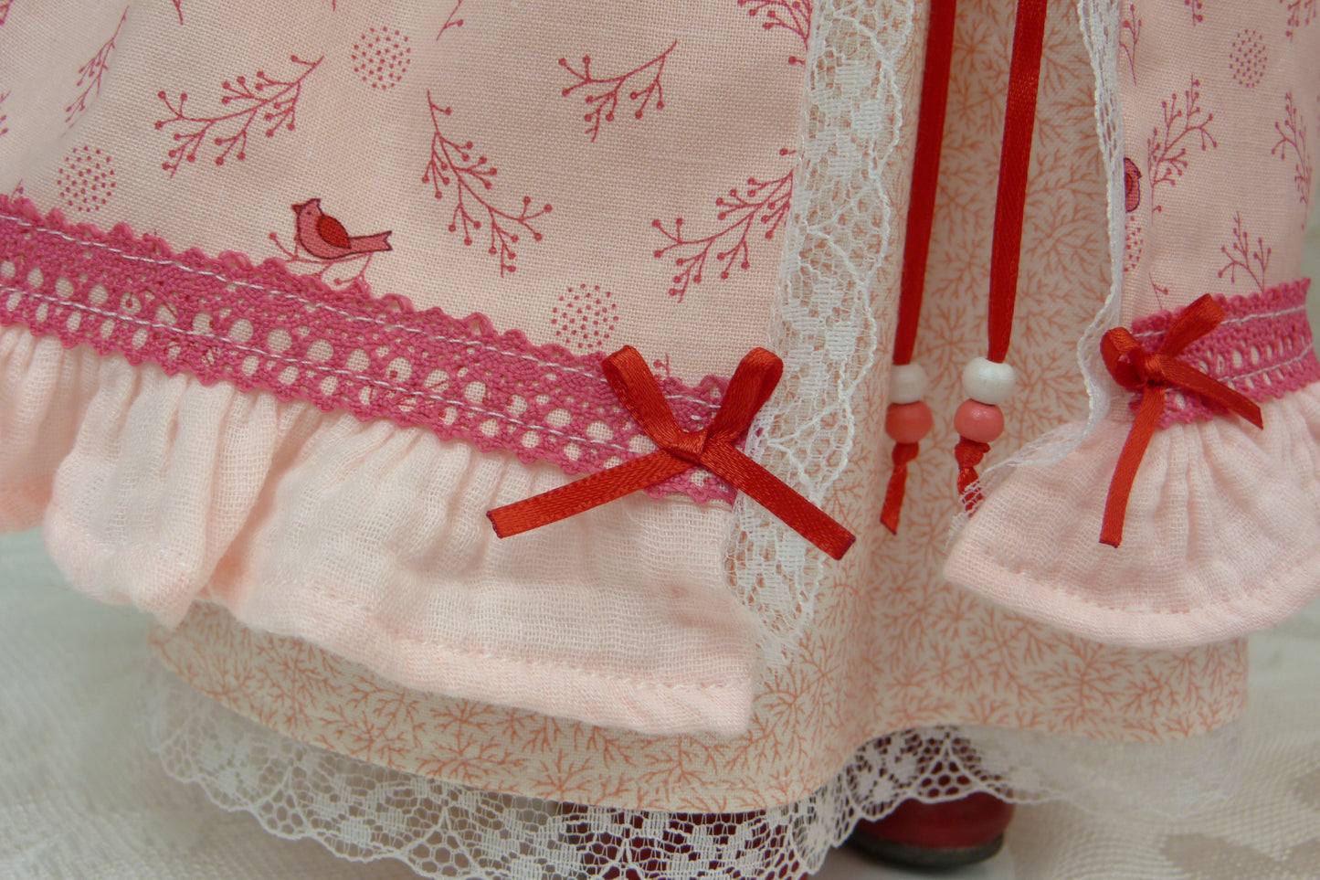 "Cardinals and Roses" Outfit for Ruby Red Fashion Friends 14.5 Inch Doll