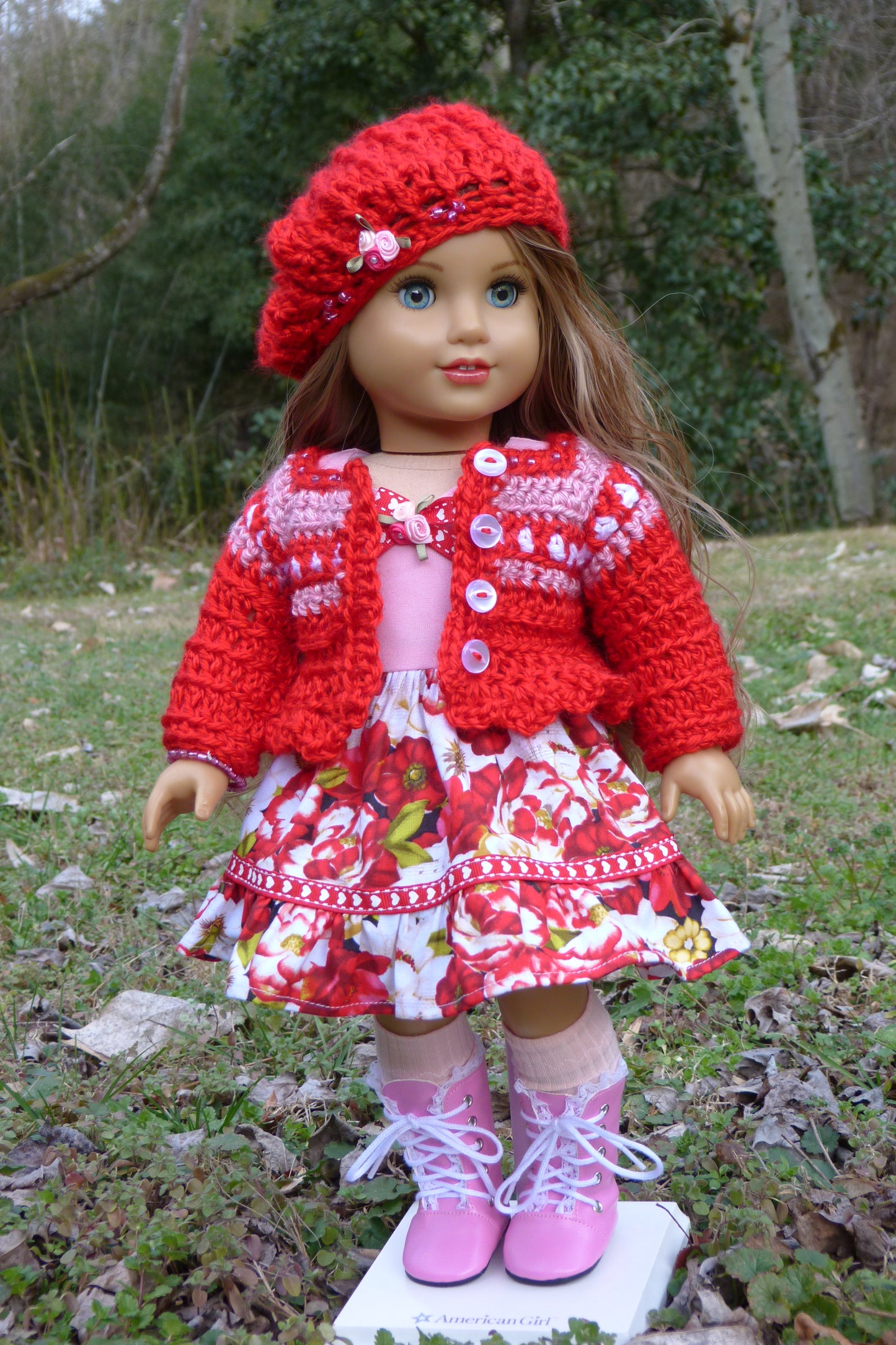 Valentine Roses Outfit for 18 Inch American Girl Doll