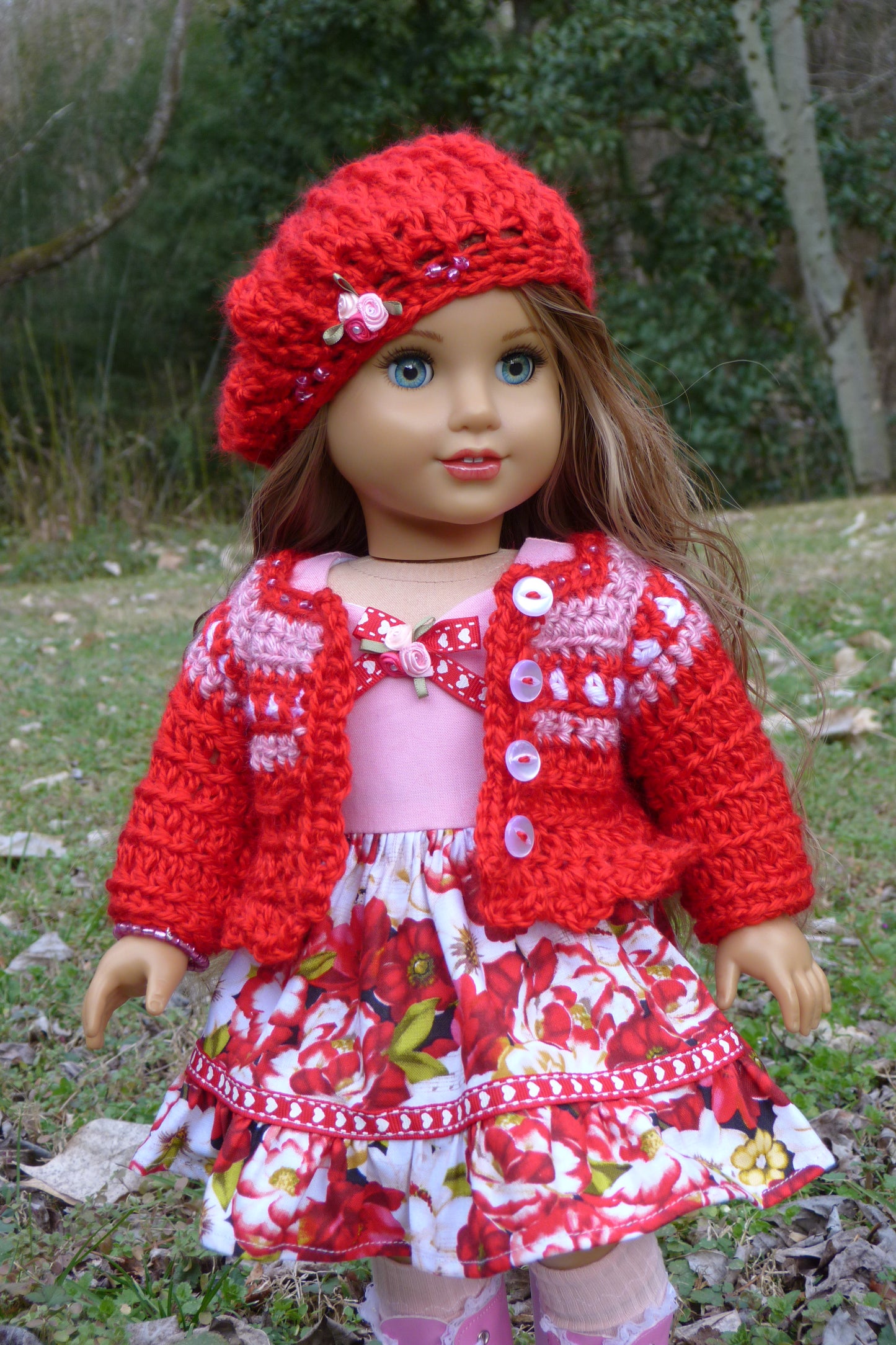 Valentine Roses Outfit for 18 Inch American Girl Doll
