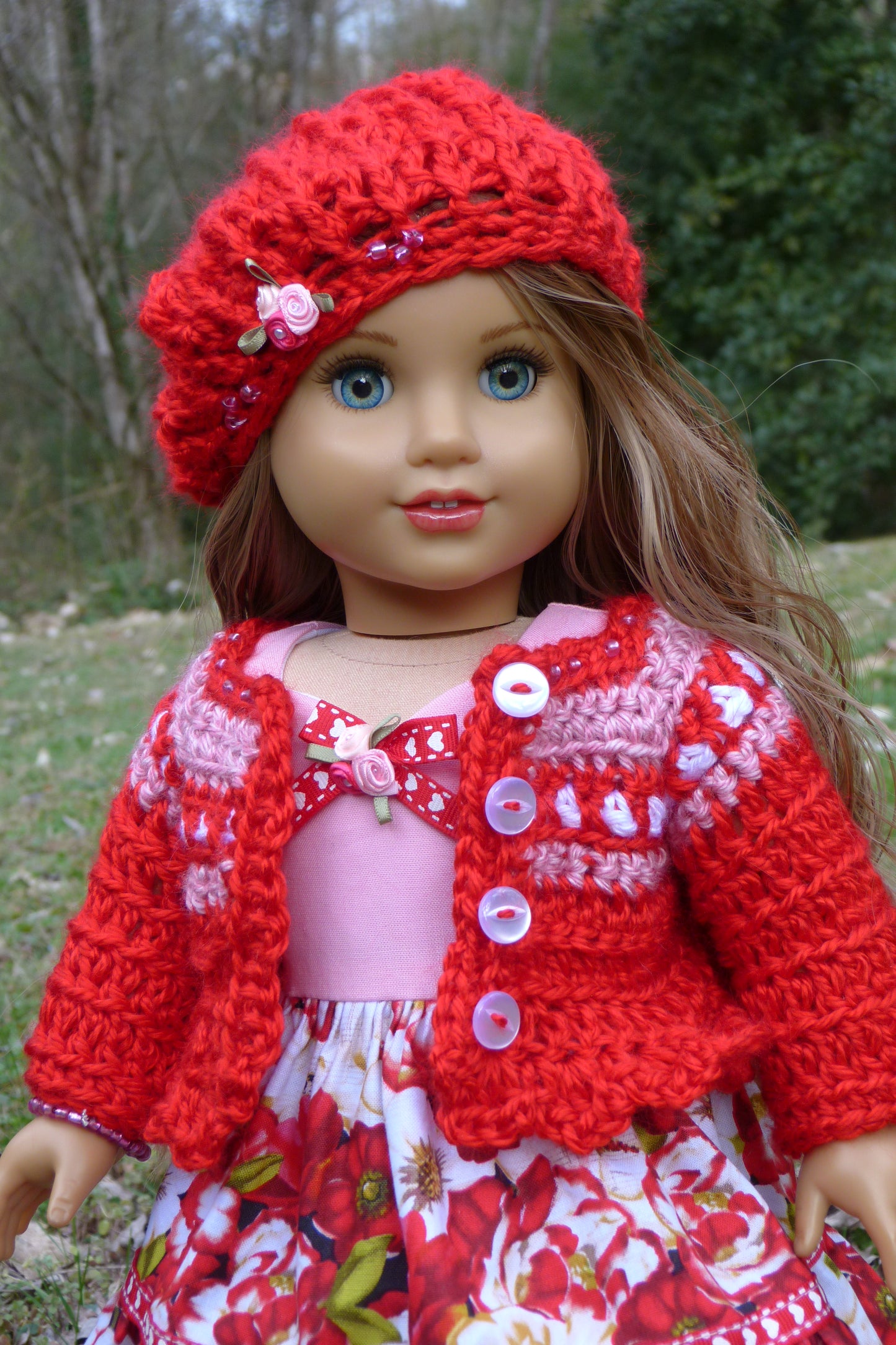 Valentine Roses Outfit for 18 Inch American Girl Doll