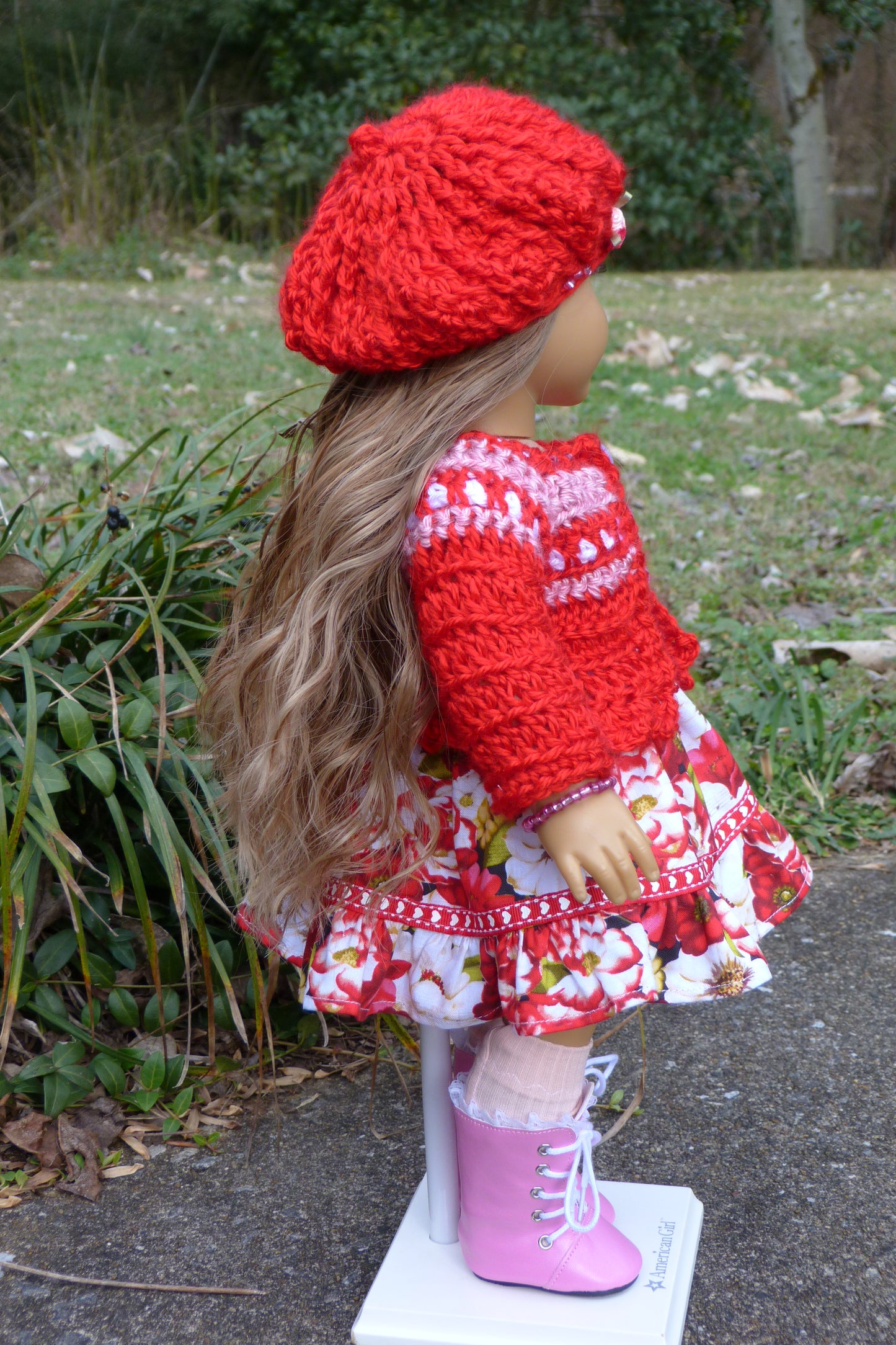 Valentine Roses Outfit for 18 Inch American Girl Doll