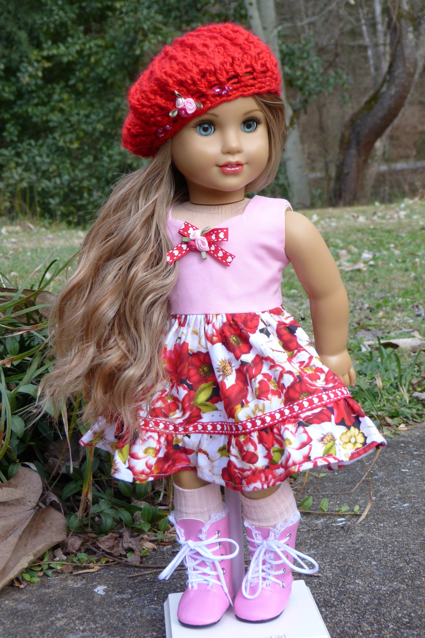 Valentine Roses Outfit for 18 Inch American Girl Doll