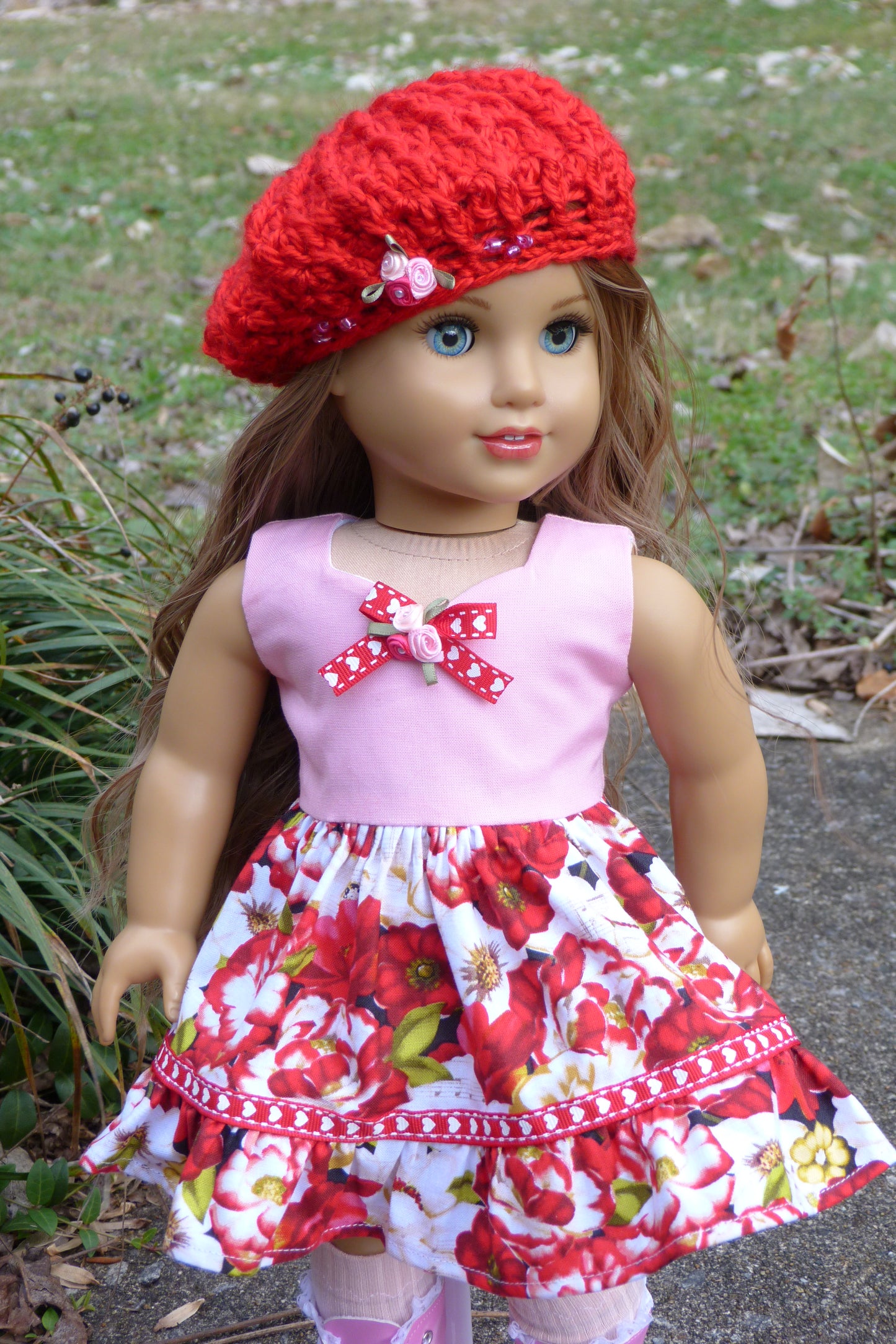 Valentine Roses Outfit for 18 Inch American Girl Doll