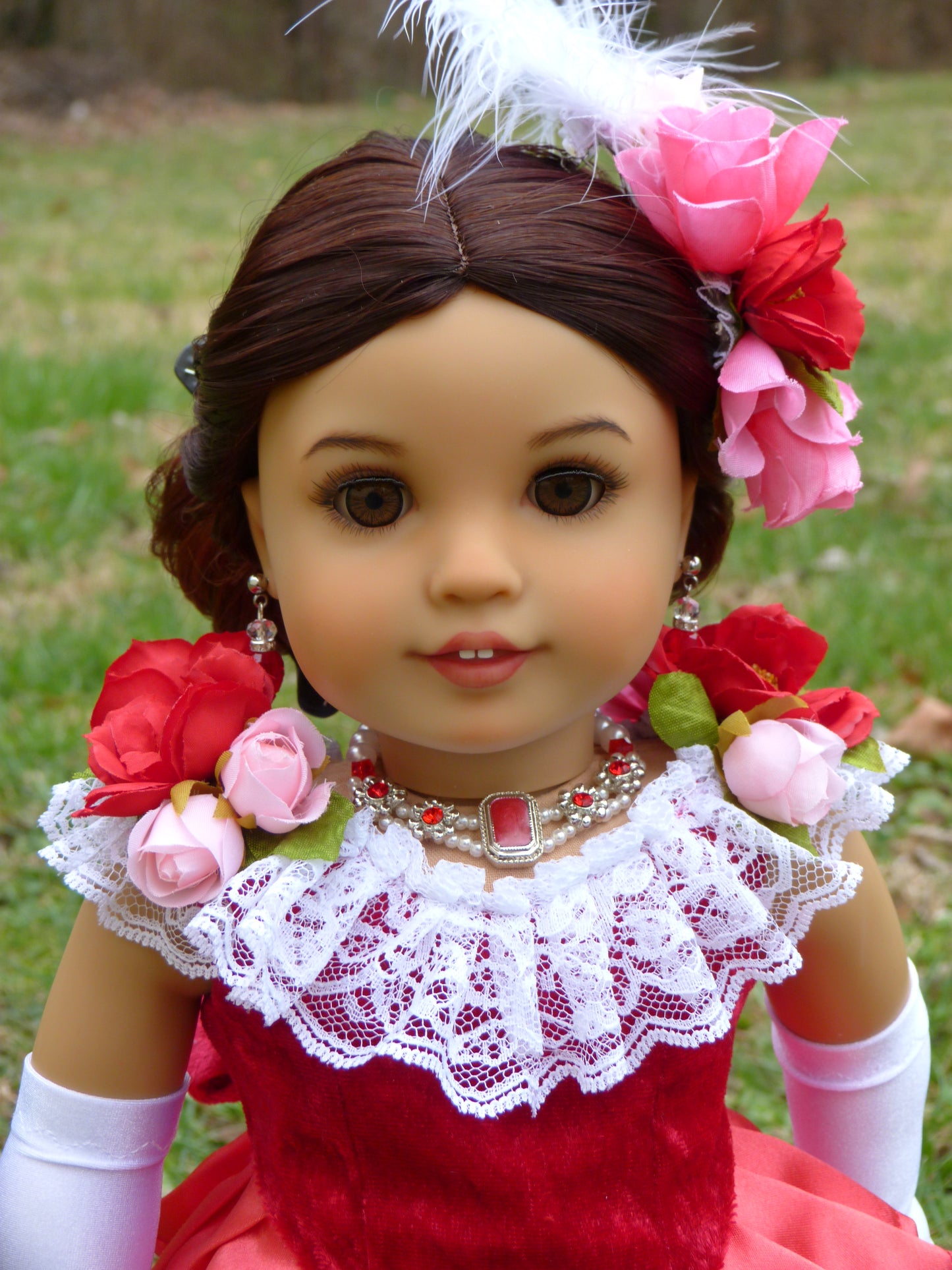 Victorian Valentine Outfit for American Girl 18 Inch Doll