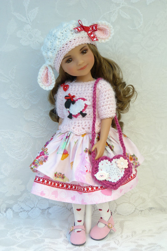 "I Love Ewe" Valentine Outfit for Ruby Red Fashion Friends 14.5 Inch Doll