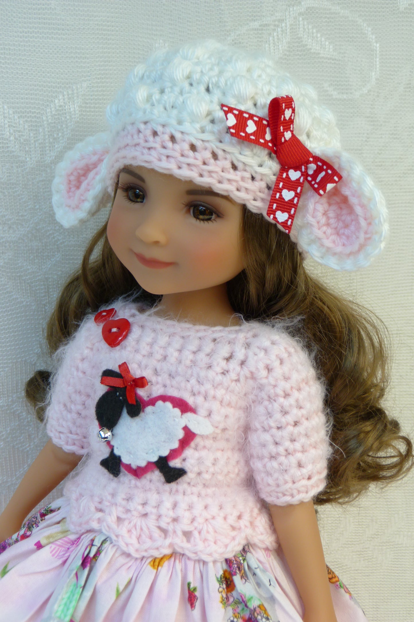 "I Love Ewe" Valentine Outfit for Ruby Red Fashion Friends 14.5 Inch Doll