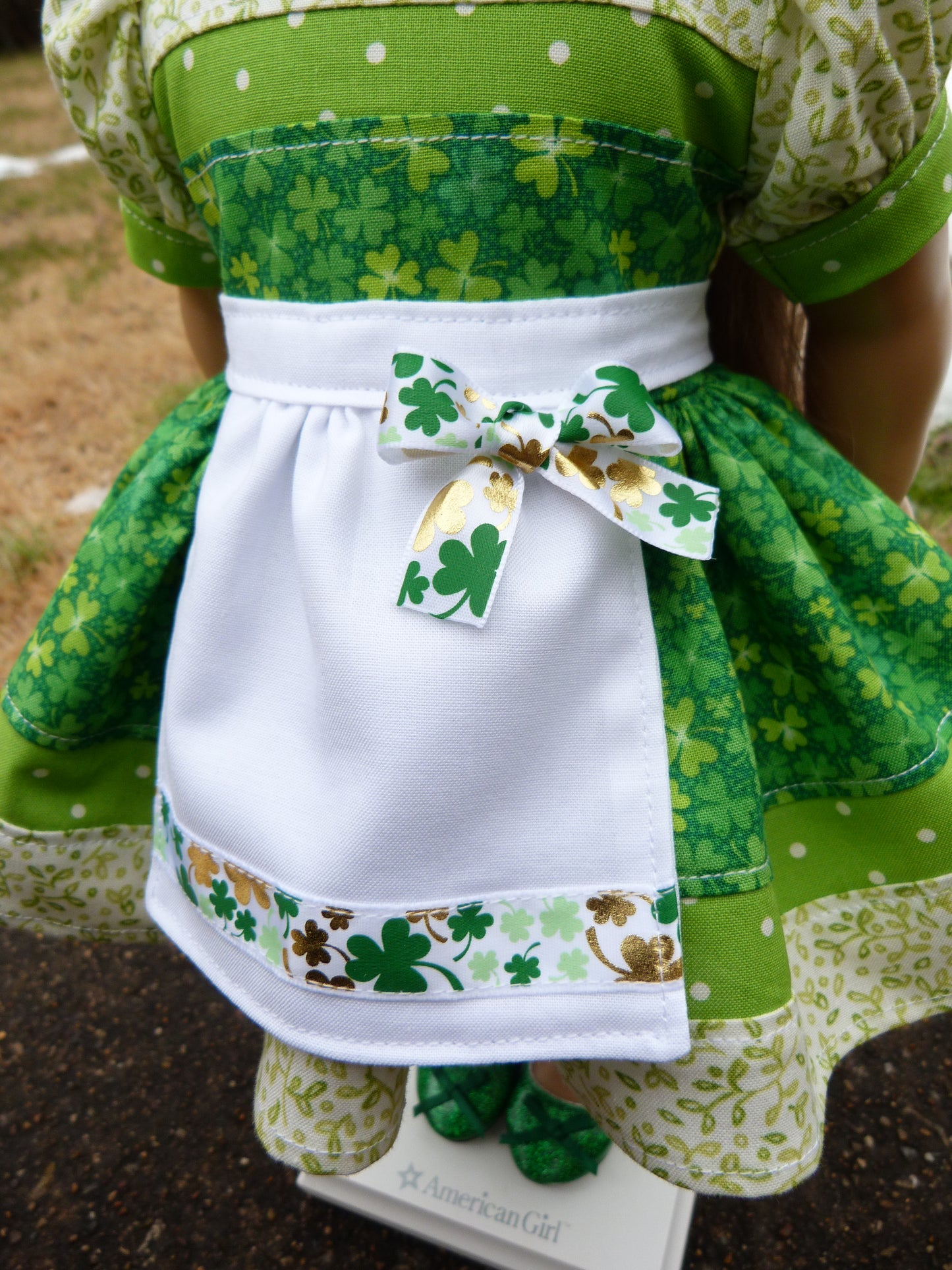 Irish Shamrock Outfit for 18 Inch American Girl Doll
