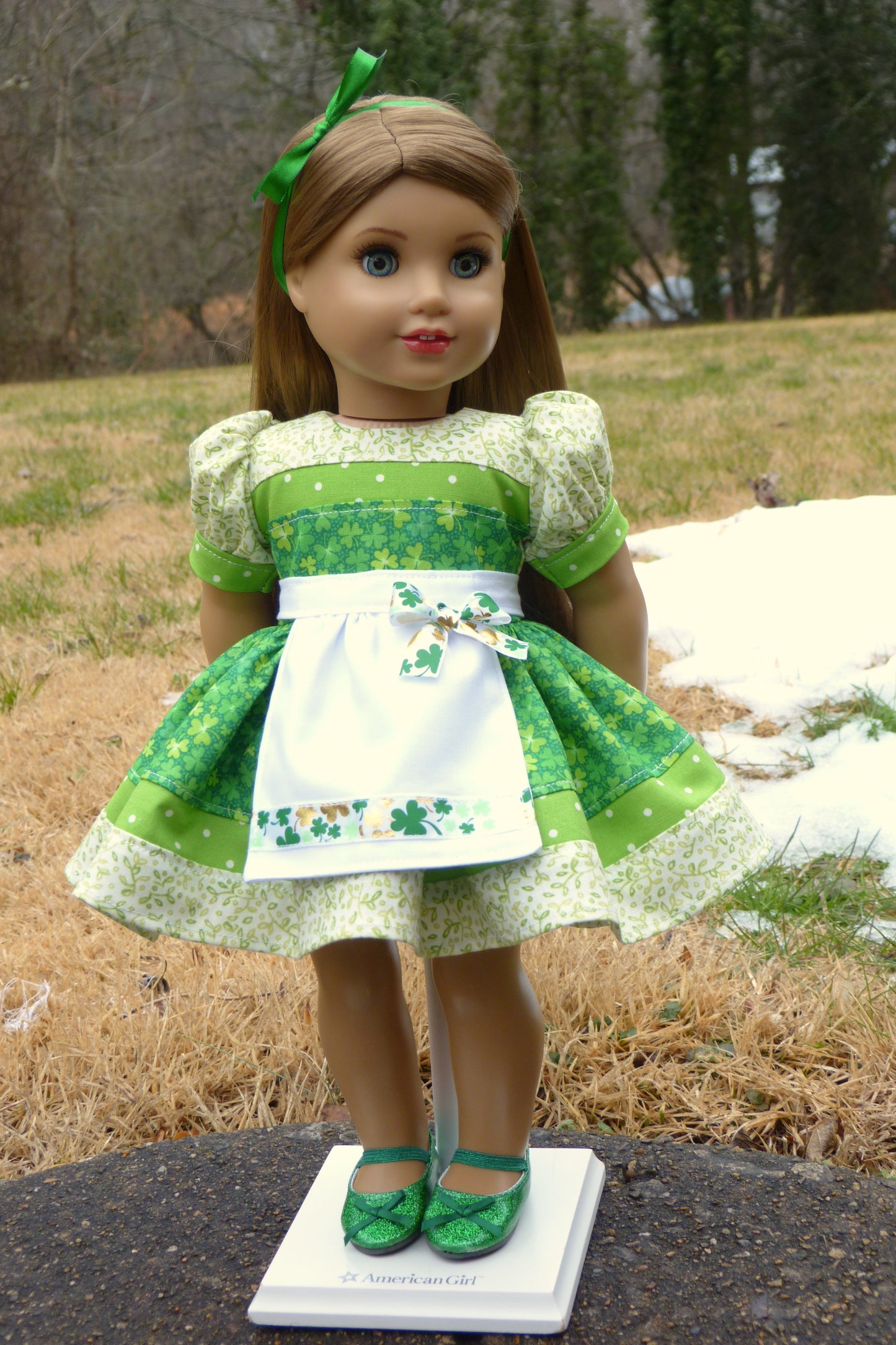 Irish Shamrock Outfit for 18 Inch American Girl Doll