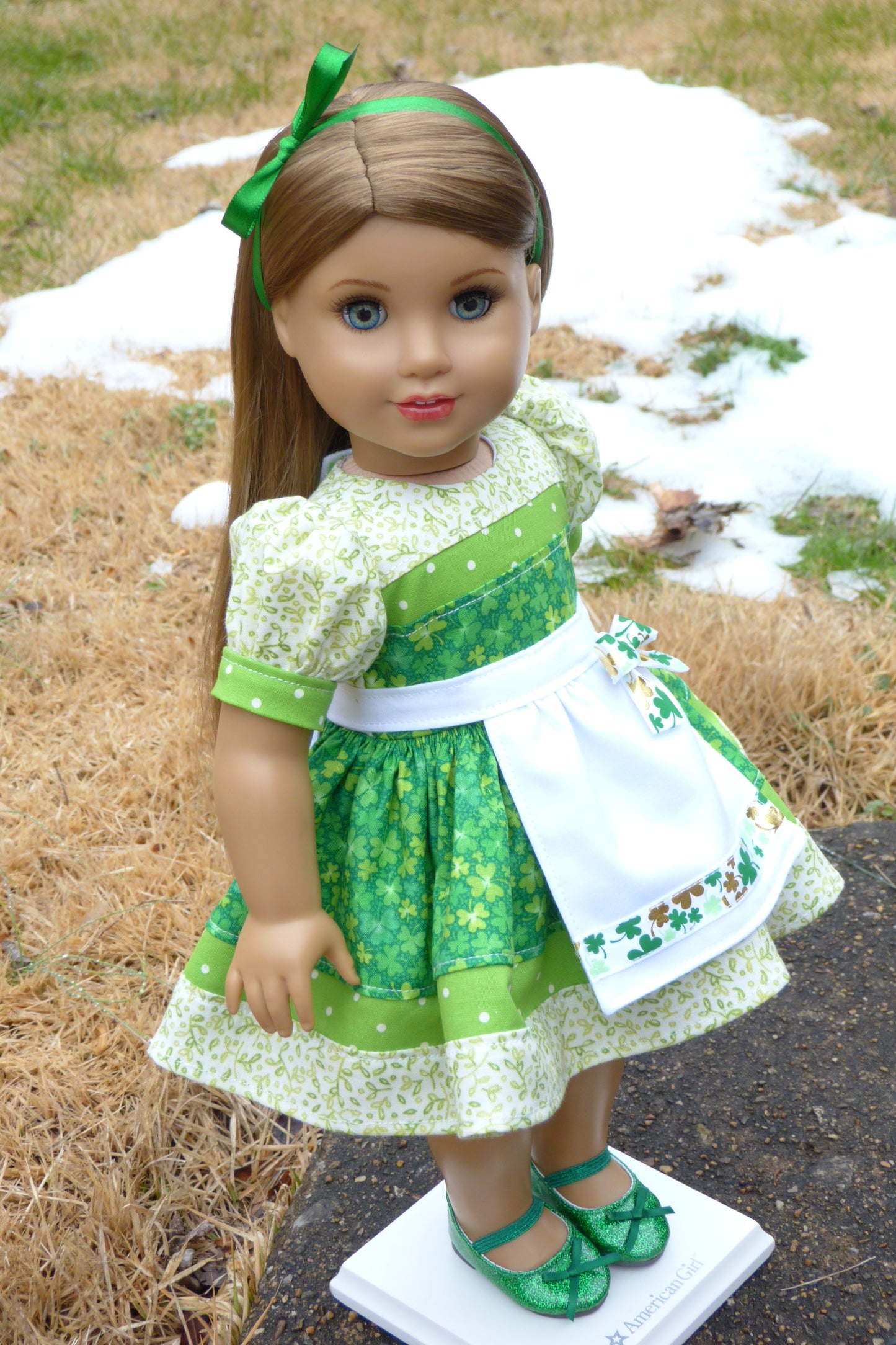 Irish Shamrock Outfit for 18 Inch American Girl Doll