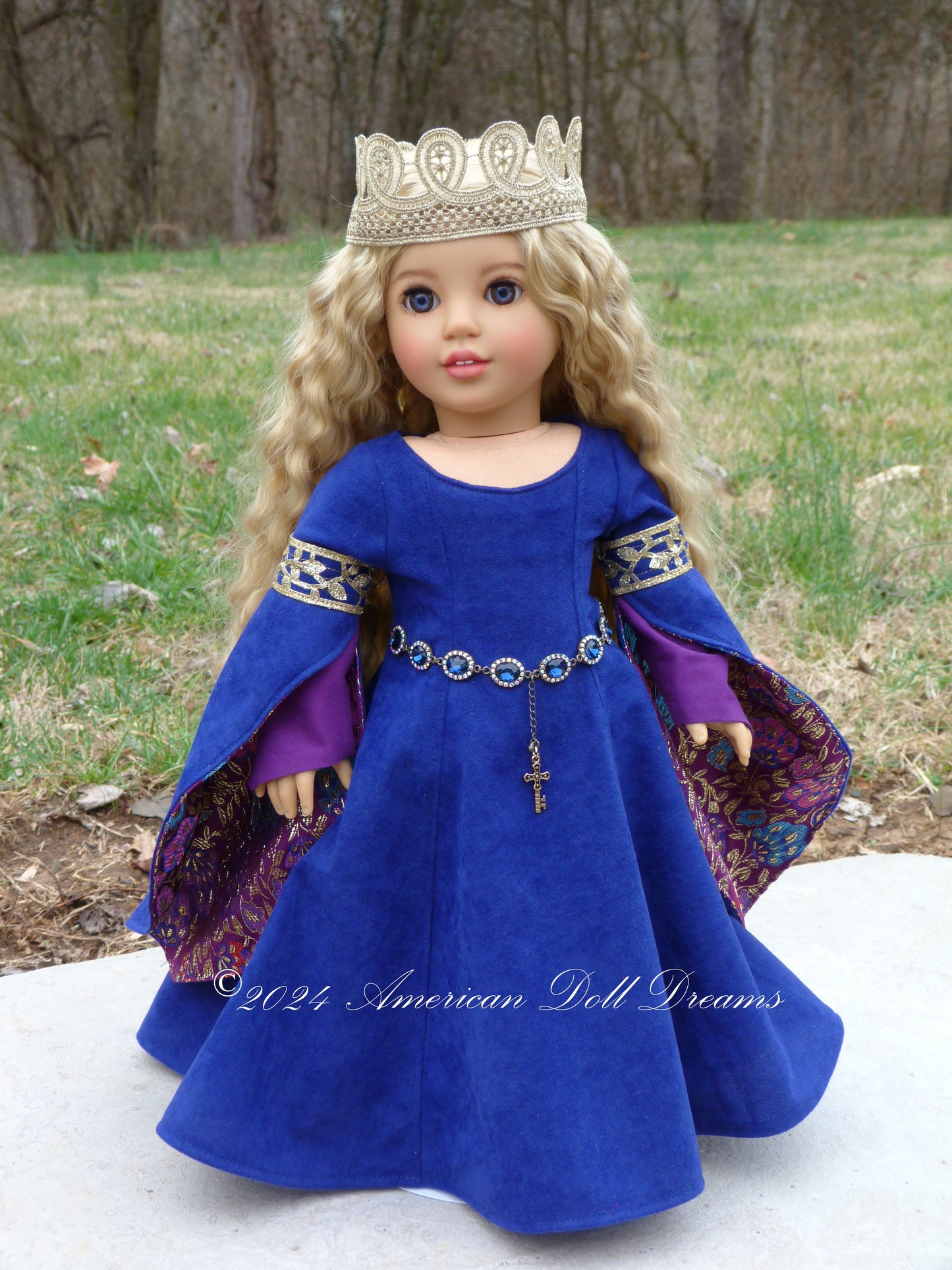 OOAK Medieval Princess American Girl 18 Inch Doll Hand Painted Eyes Custom Hair Corinne Repaint