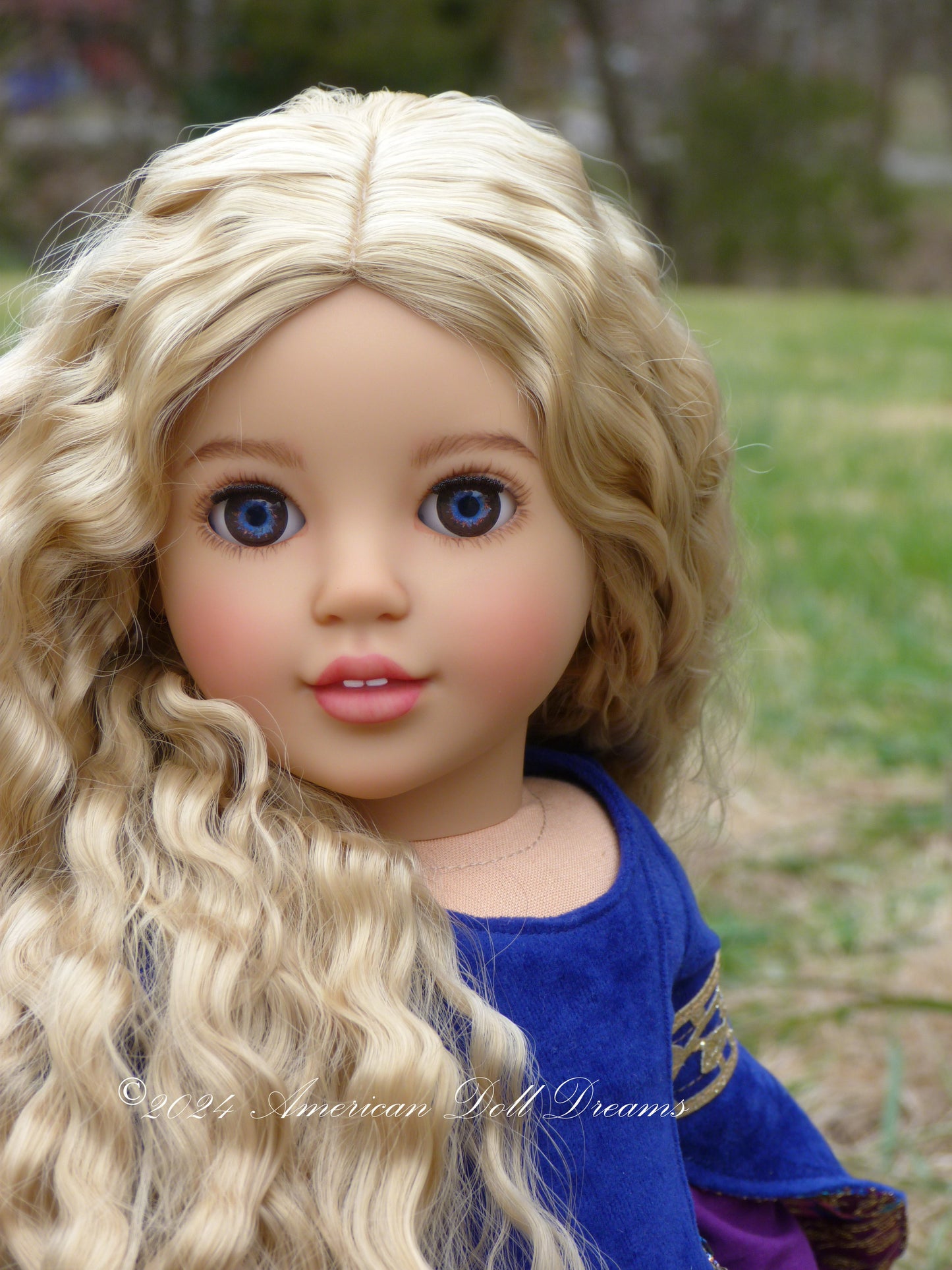 OOAK Medieval Princess American Girl 18 Inch Doll Hand Painted Eyes Custom Hair Corinne Repaint