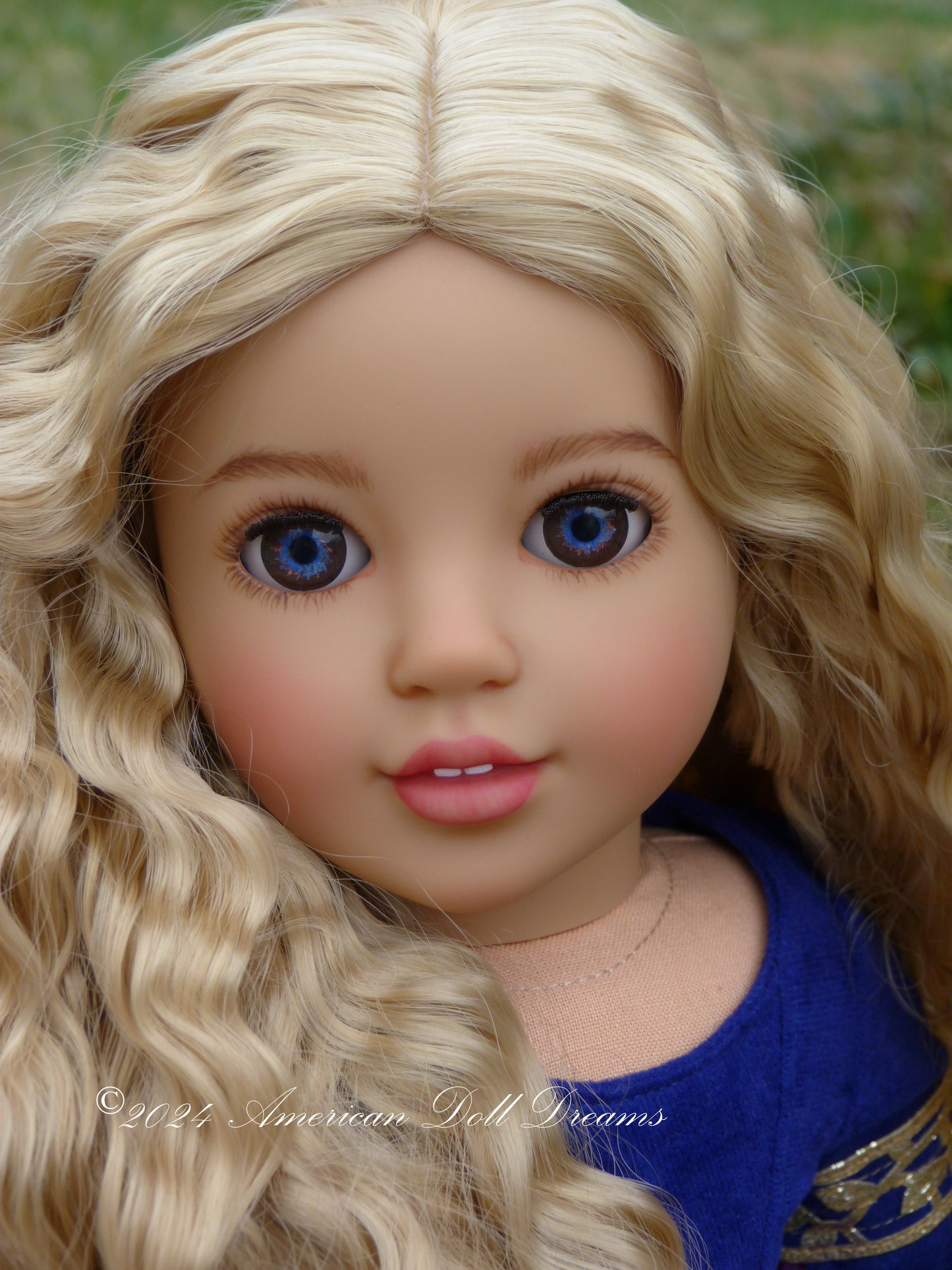 OOAK Medieval Princess American Girl 18 Inch Doll Hand Painted Eyes Custom Hair Corinne Repaint