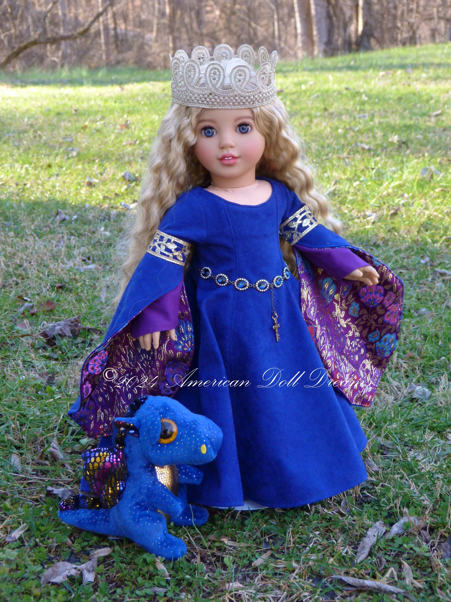 OOAK Medieval Princess American Girl 18 Inch Doll Hand Painted Eyes Custom Hair Corinne Repaint