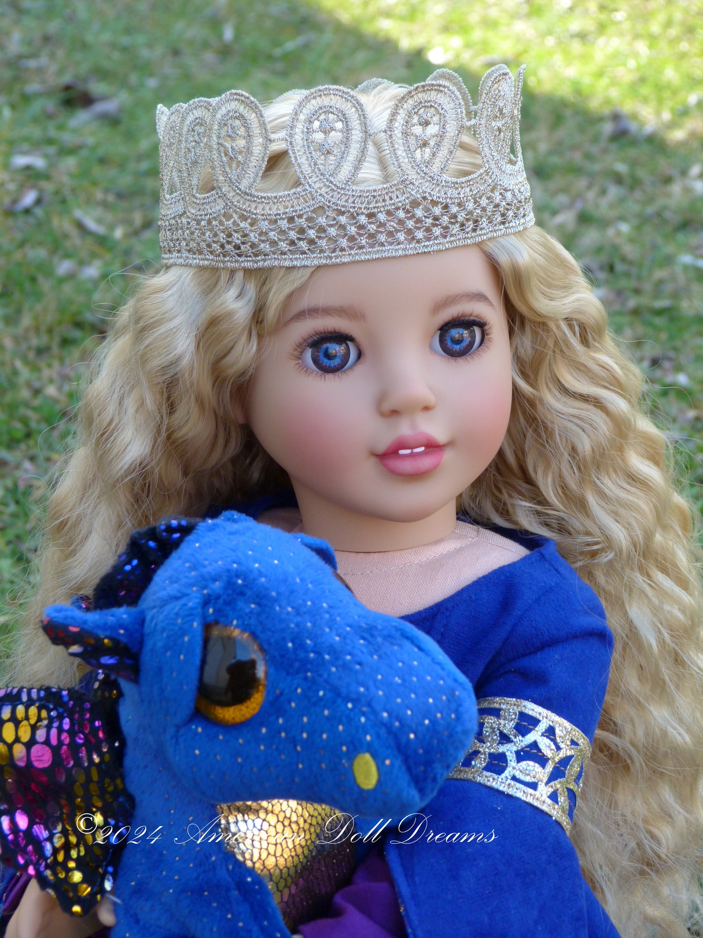 OOAK Medieval Princess American Girl 18 Inch Doll Hand Painted Eyes Custom Hair Corinne Repaint