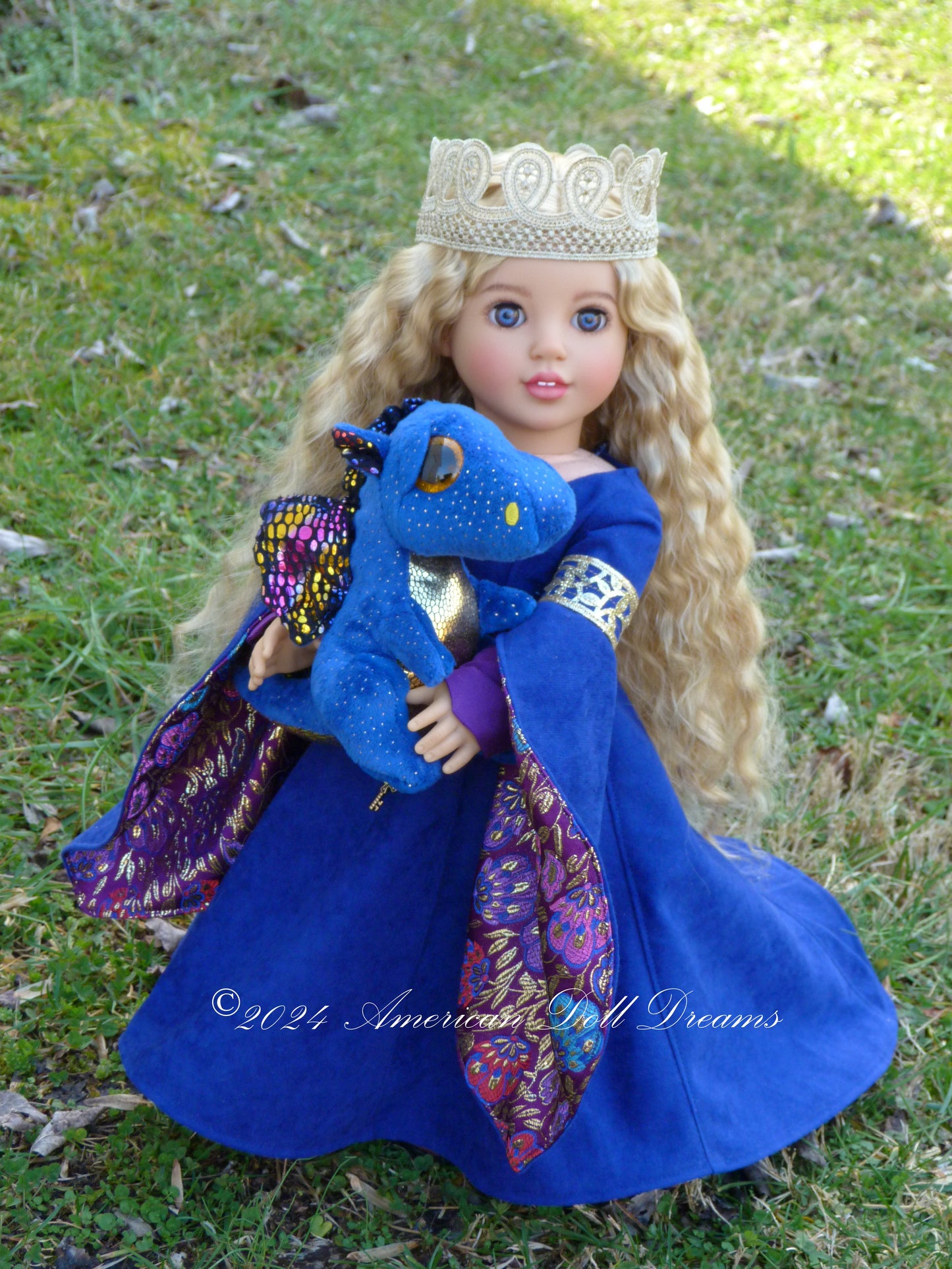 OOAK Medieval Princess American Girl 18 Inch Doll Hand Painted Eyes Custom Hair Corinne Repaint