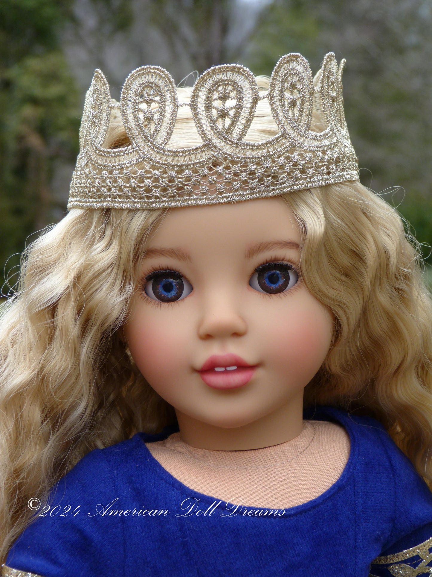 OOAK Medieval Princess American Girl 18 Inch Doll Hand Painted Eyes Custom Hair Corinne Repaint