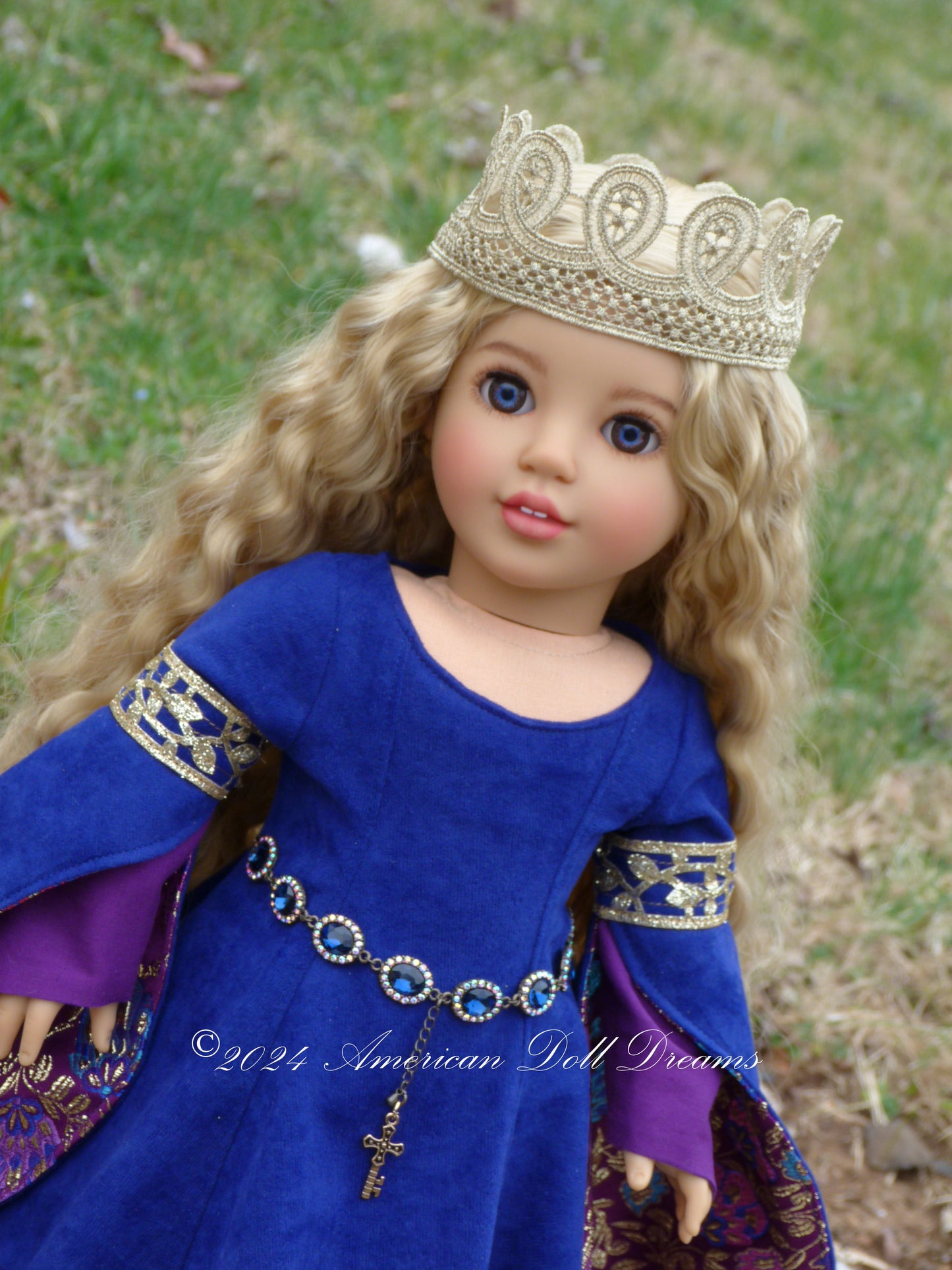 OOAK Medieval Princess American Girl 18 Inch Doll Hand Painted Eyes Custom Hair Corinne Repaint