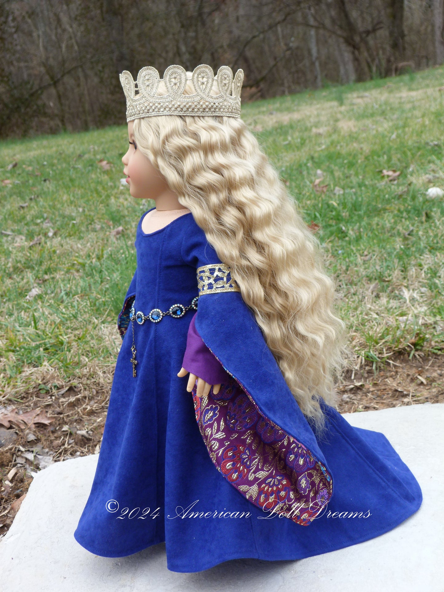 OOAK Medieval Princess American Girl 18 Inch Doll Hand Painted Eyes Custom Hair Corinne Repaint