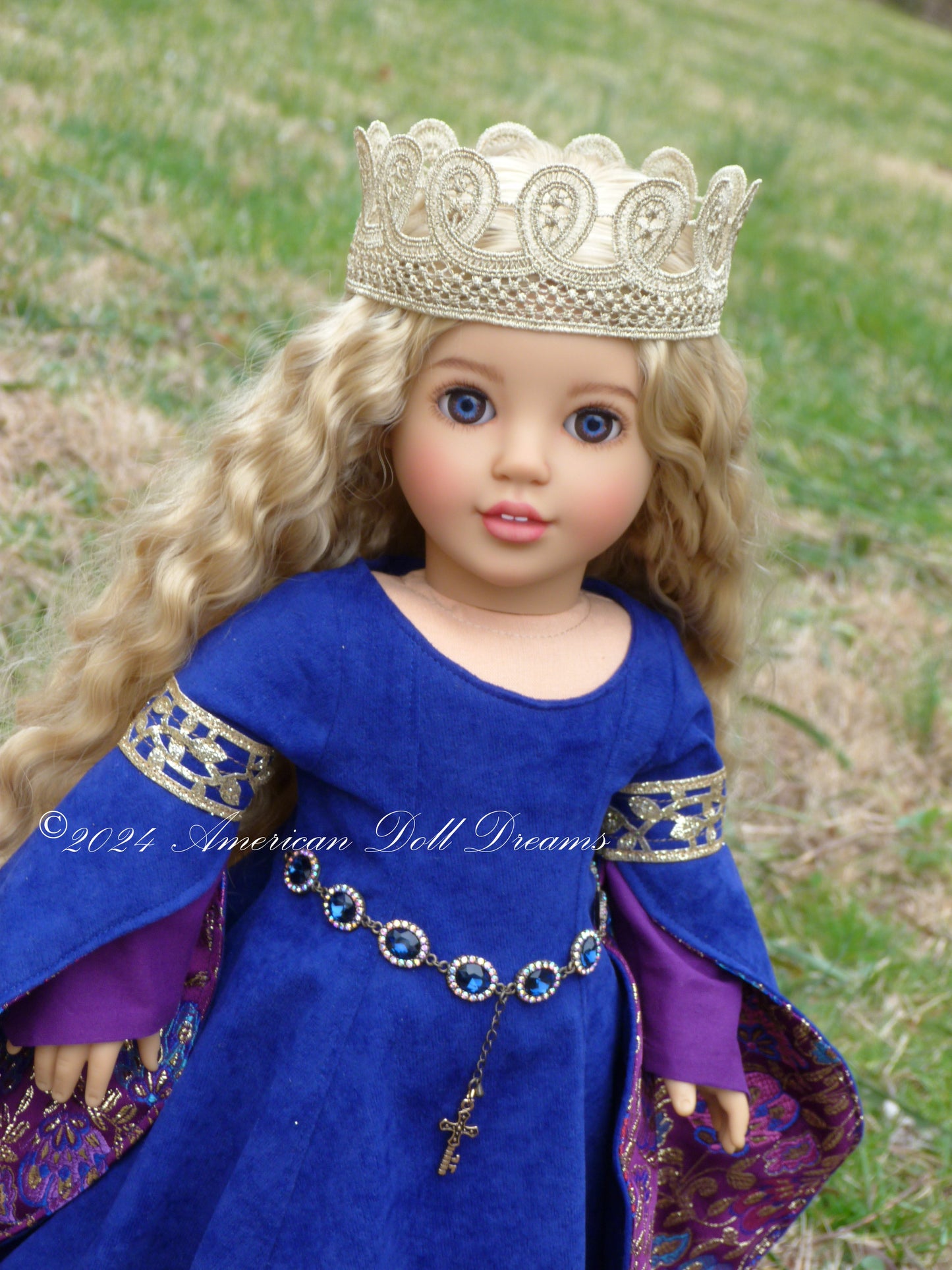 OOAK Medieval Princess American Girl 18 Inch Doll Hand Painted Eyes Custom Hair Corinne Repaint