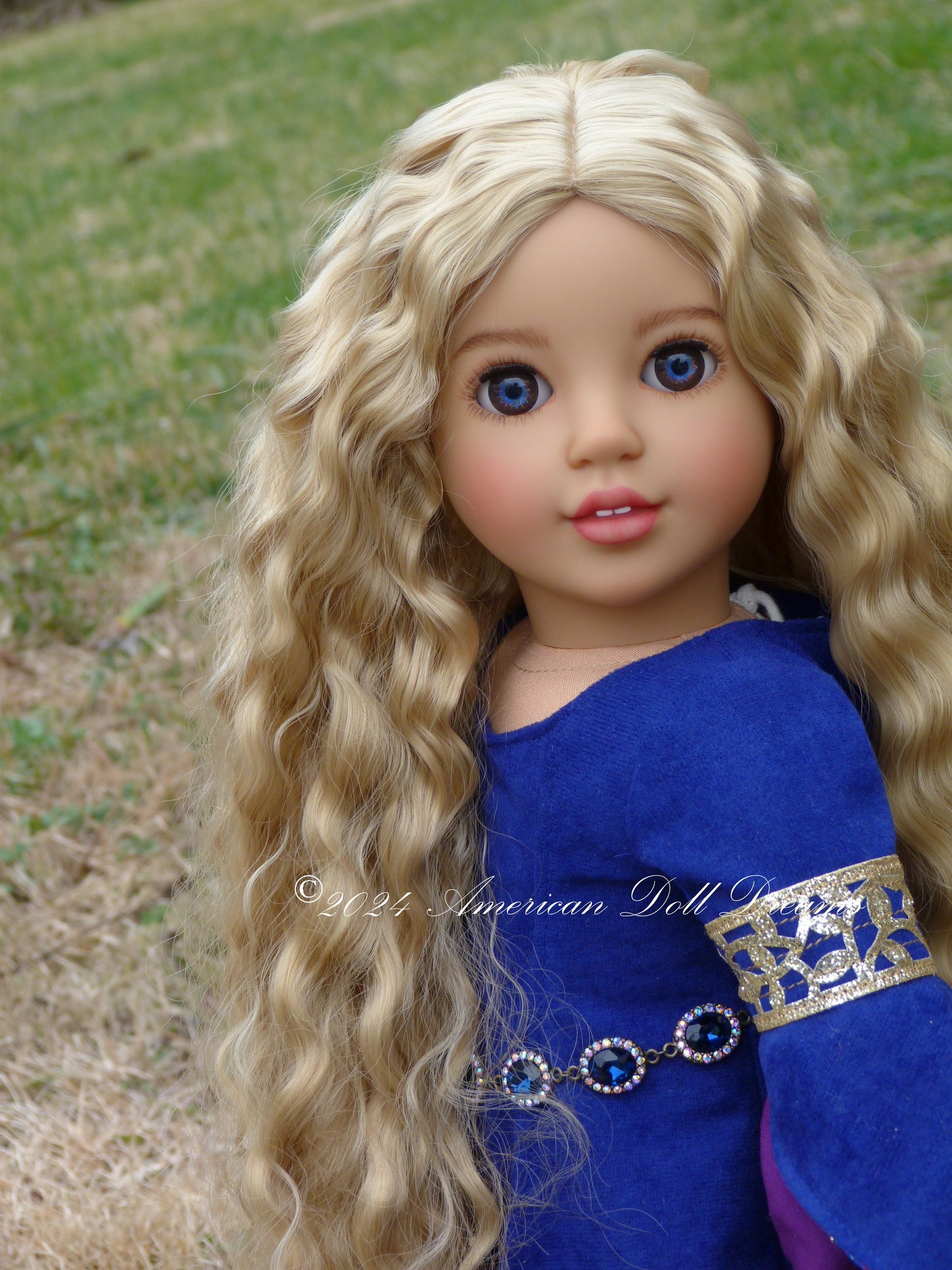 OOAK Medieval Princess American Girl 18 Inch Doll Hand Painted Eyes Custom Hair Corinne Repaint