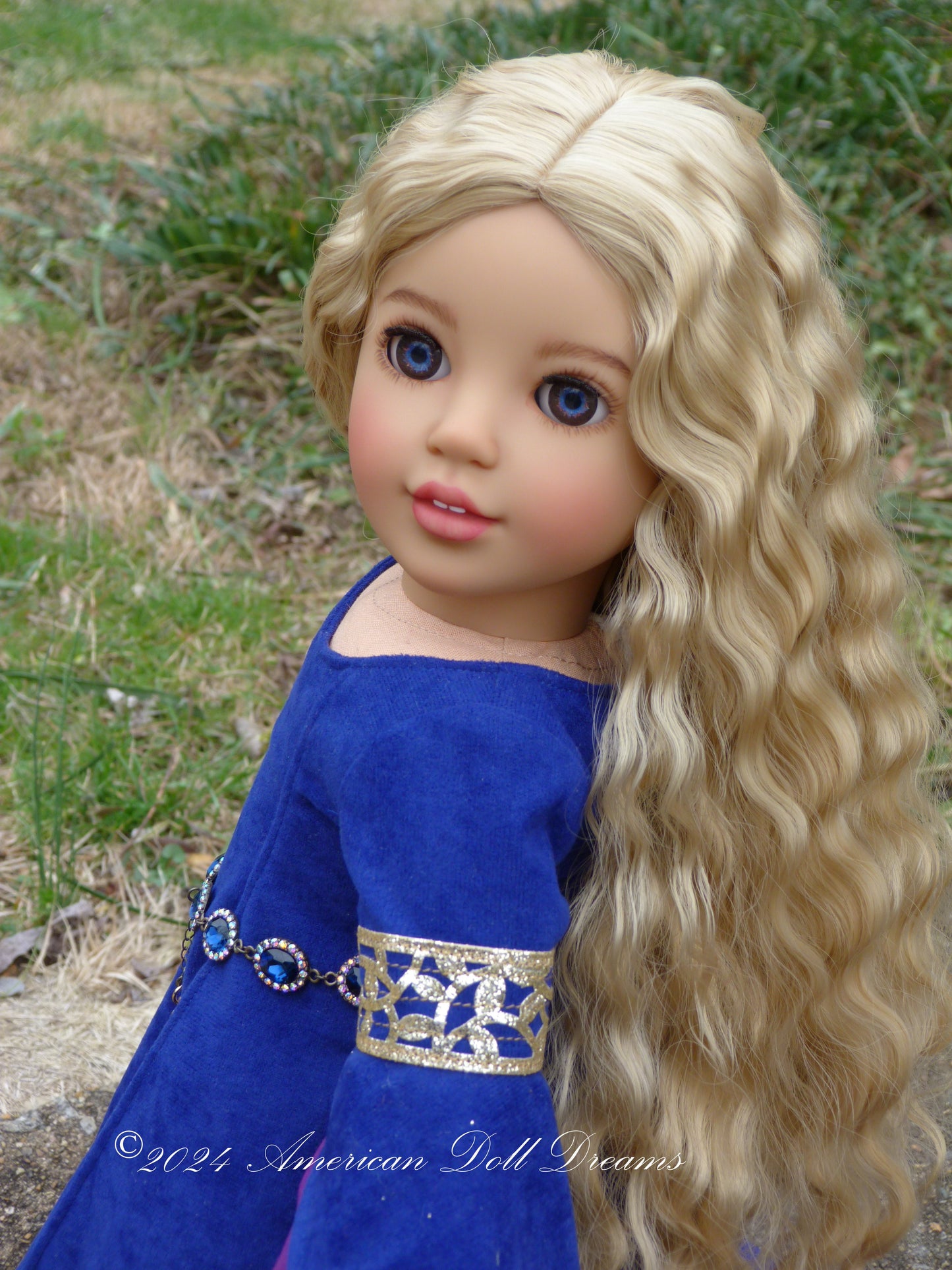 OOAK Medieval Princess American Girl 18 Inch Doll Hand Painted Eyes Custom Hair Corinne Repaint