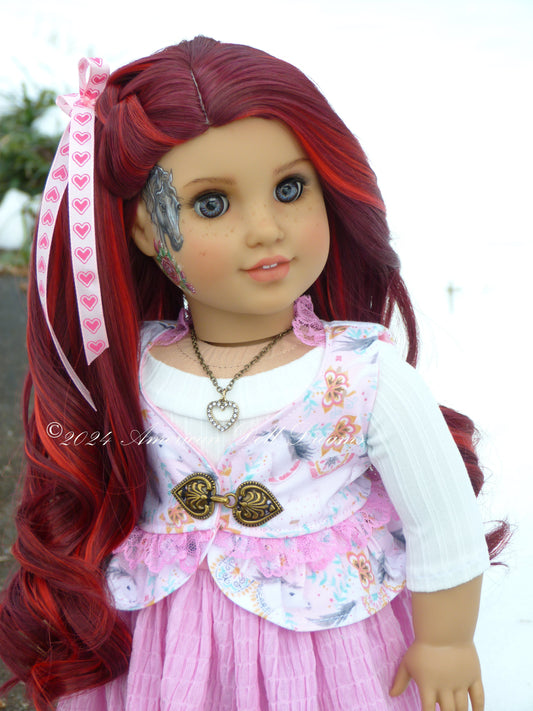 OOAK American Girl 18 Inch Doll Hand Painted Eyes Custom Hair Repaint