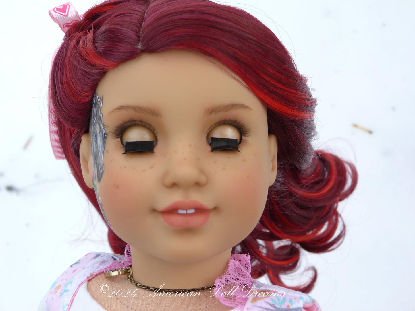 OOAK American Girl 18 Inch Doll Hand Painted Eyes Custom Hair Repaint