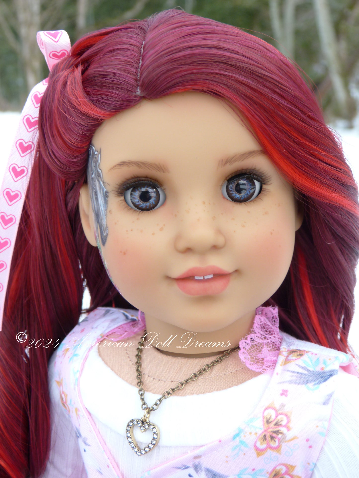 OOAK American Girl 18 Inch Doll Hand Painted Eyes Custom Hair Repaint