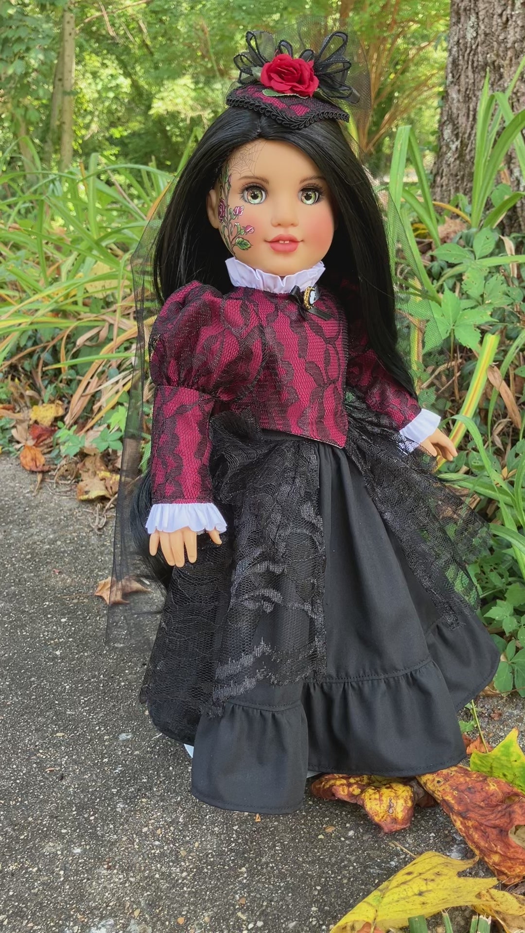OOAK American Girl 18 Inch Doll Hand Painted Halloween Gothic