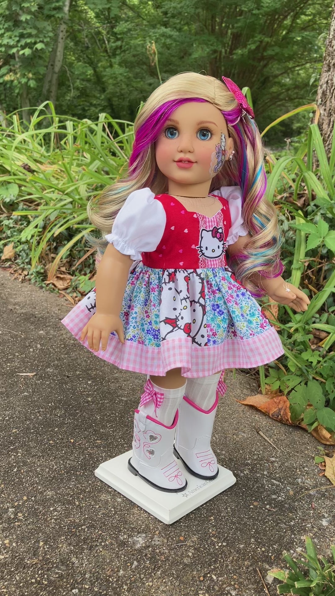 OOAK American Girl 18 Inch Doll Hand Painted Eyes Custom Kitty